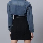 Shop for Denim Crop Jacket One Size Blue Online