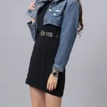 Buy Denim Crop Jacket One Size Blue