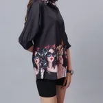 Shop for Fashionable Girls Printed Shirt S Black Online