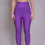 Shop for High Waisted Glossy Leggings  S Purple Online