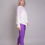 Buy Stylish High Waisted Glossy Leggings  S Purple Online