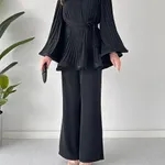 Buy Fan Pleated Two-Piece Set S Black Online