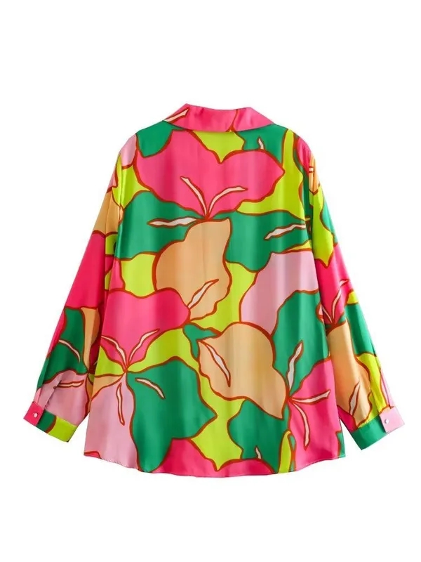 Buy Classy Floral Print Shirt S Neon Pink