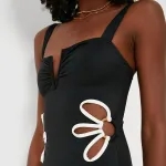 Buy Cut-Out Detail Swimsuit S Black