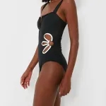 Buy Cut-Out Detail Swimsuit S Black Online