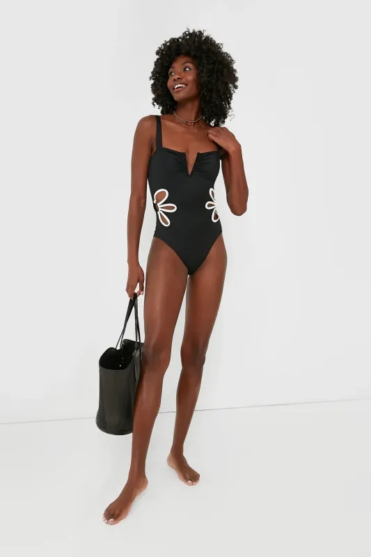 Buy Stylish Cut-Out Detail Swimsuit S Black Online