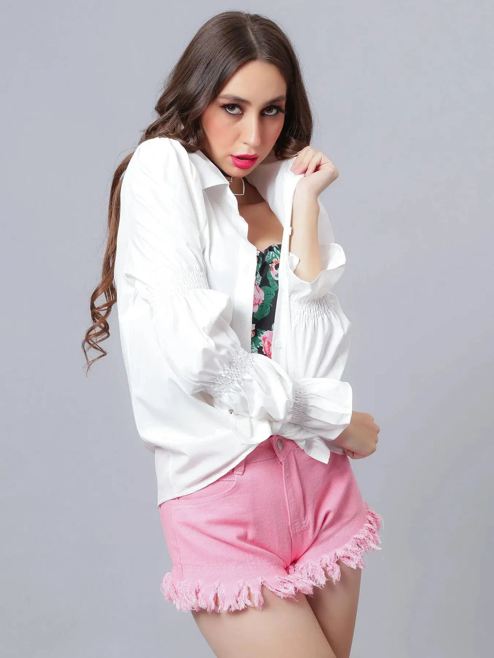 Floral Cami and Shirt Set