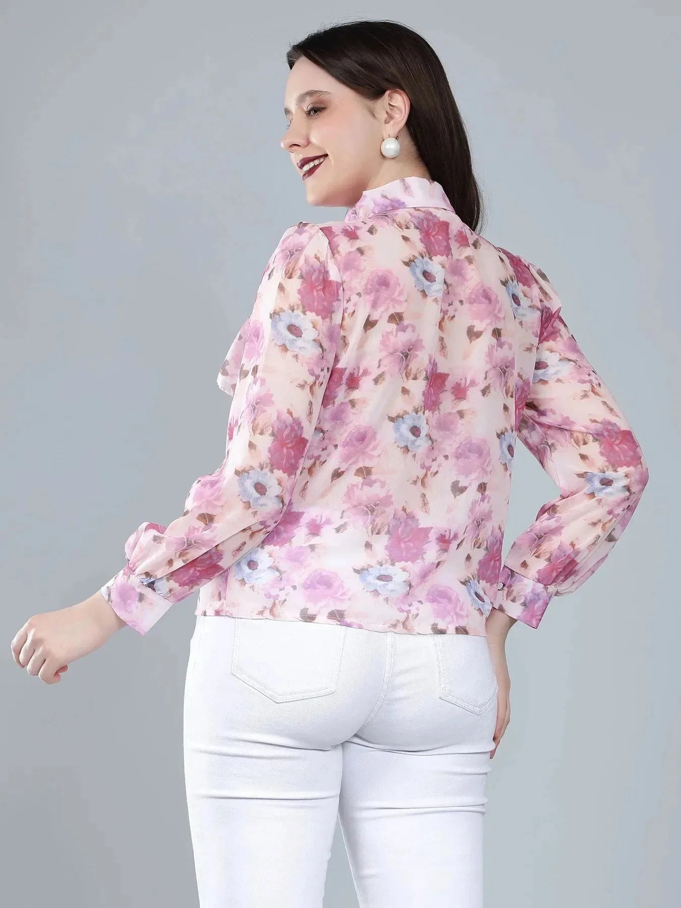 Ruffle Floral Shirt