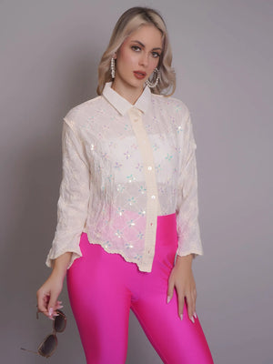 Chain Stitch Embroidered Shirt