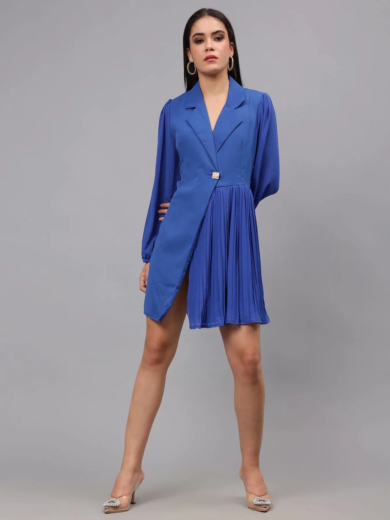 Pleated Wrap Dress