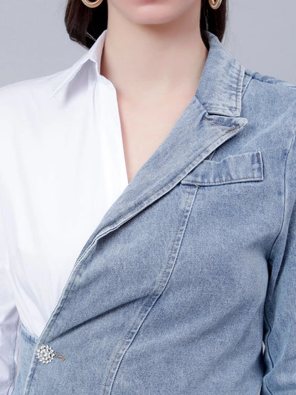 Asymmetrical Denim Shirt Dress