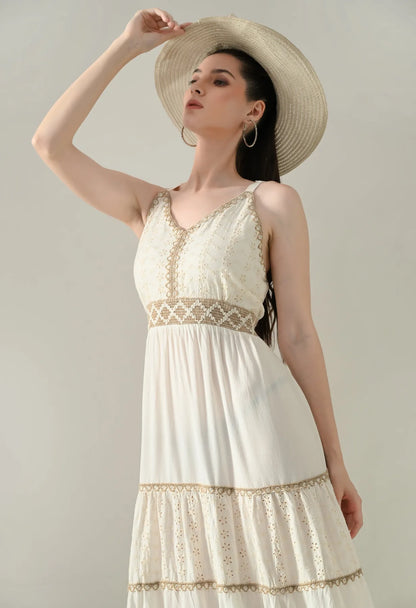 Schiffli Charm Maxi Dress