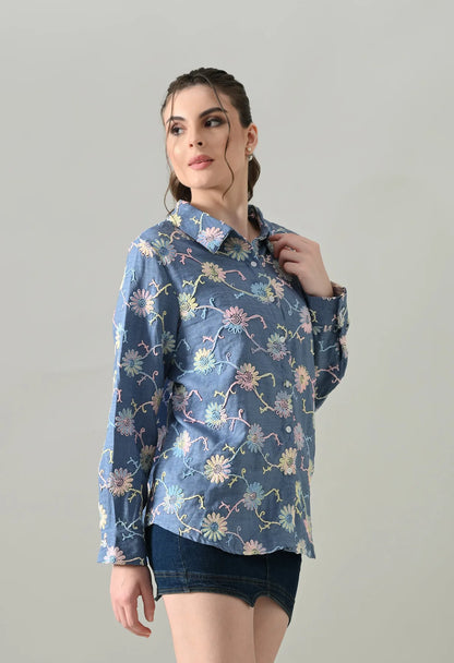 Meadow Bloom Embroidered Shirt