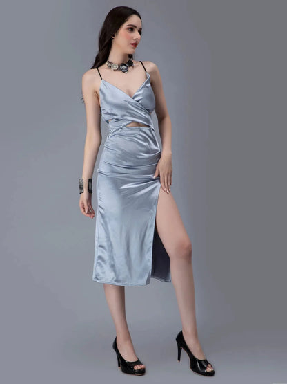 Cross Front Satin Dress