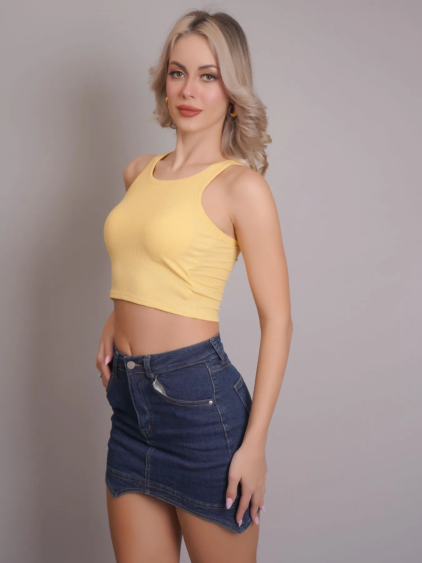 Padded Ribbed Crop Top