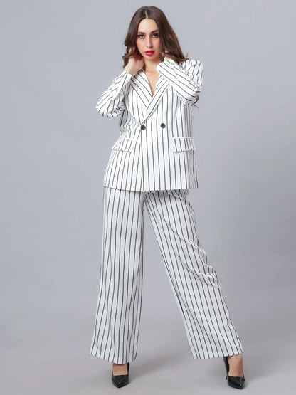 Striped Blazer Pant Set