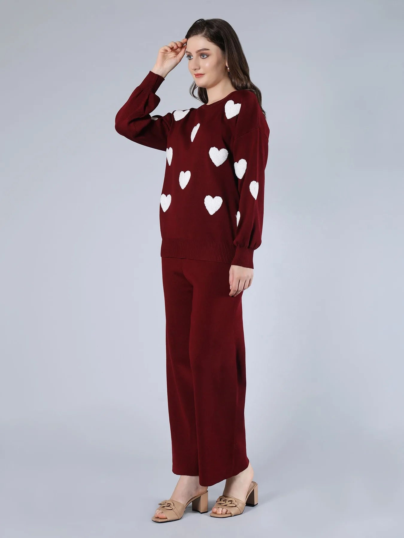 Heart Knitted Two Piece Set