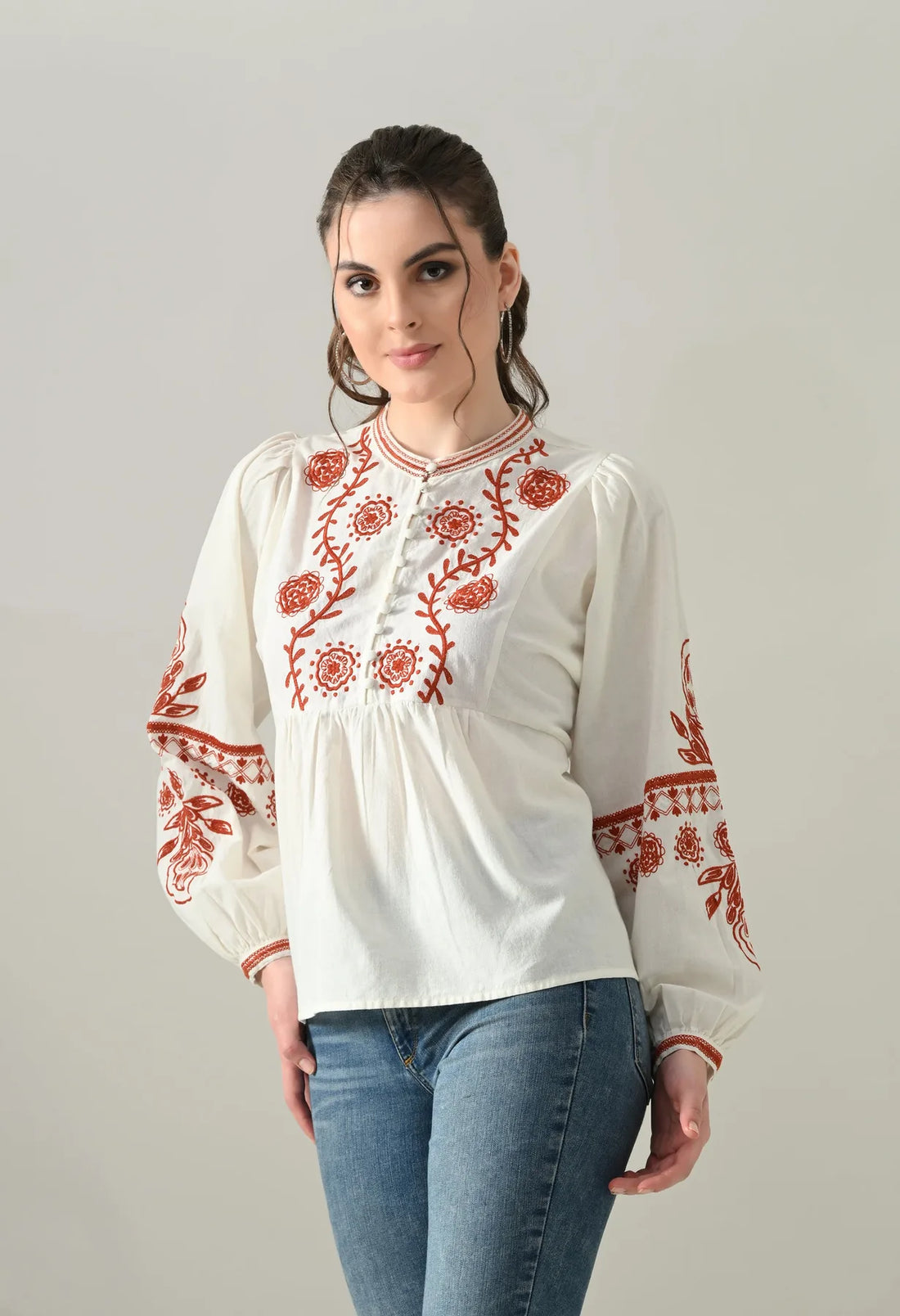 Embroidered Naira Blouse Top