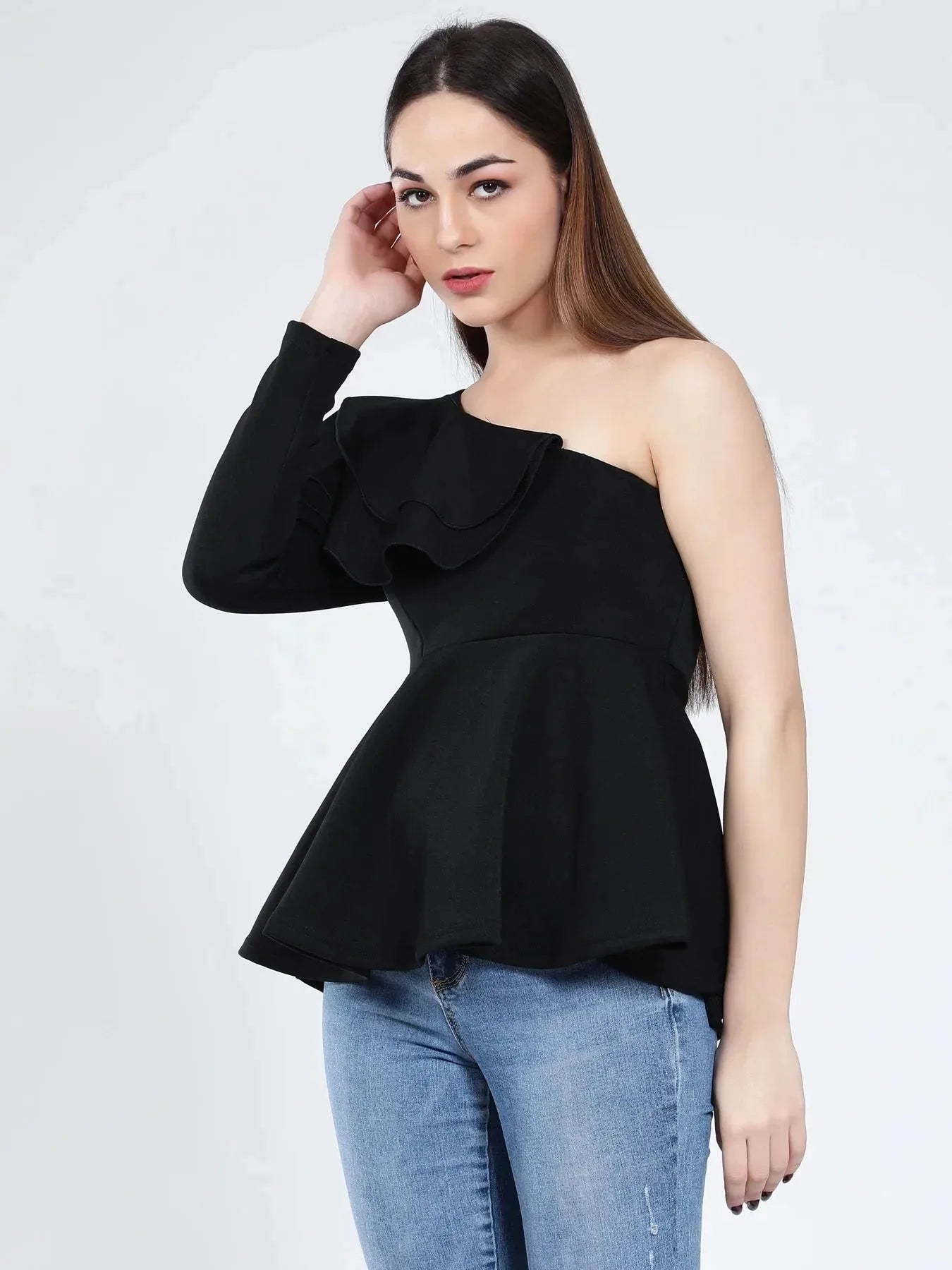 Off-Shoulder Peplum Blouse