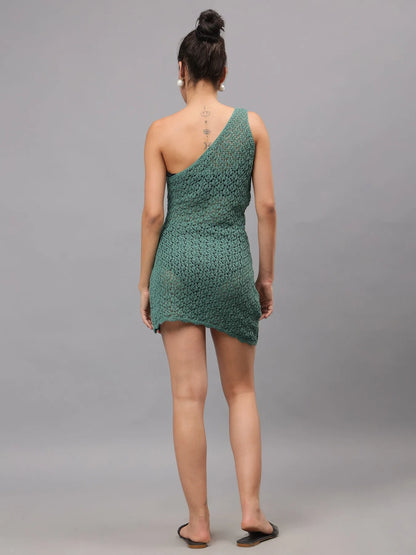One Shoulder Crochet Cover Up