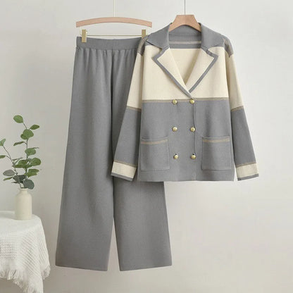 Buttoned Knit Cardigan &amp; Pant Set