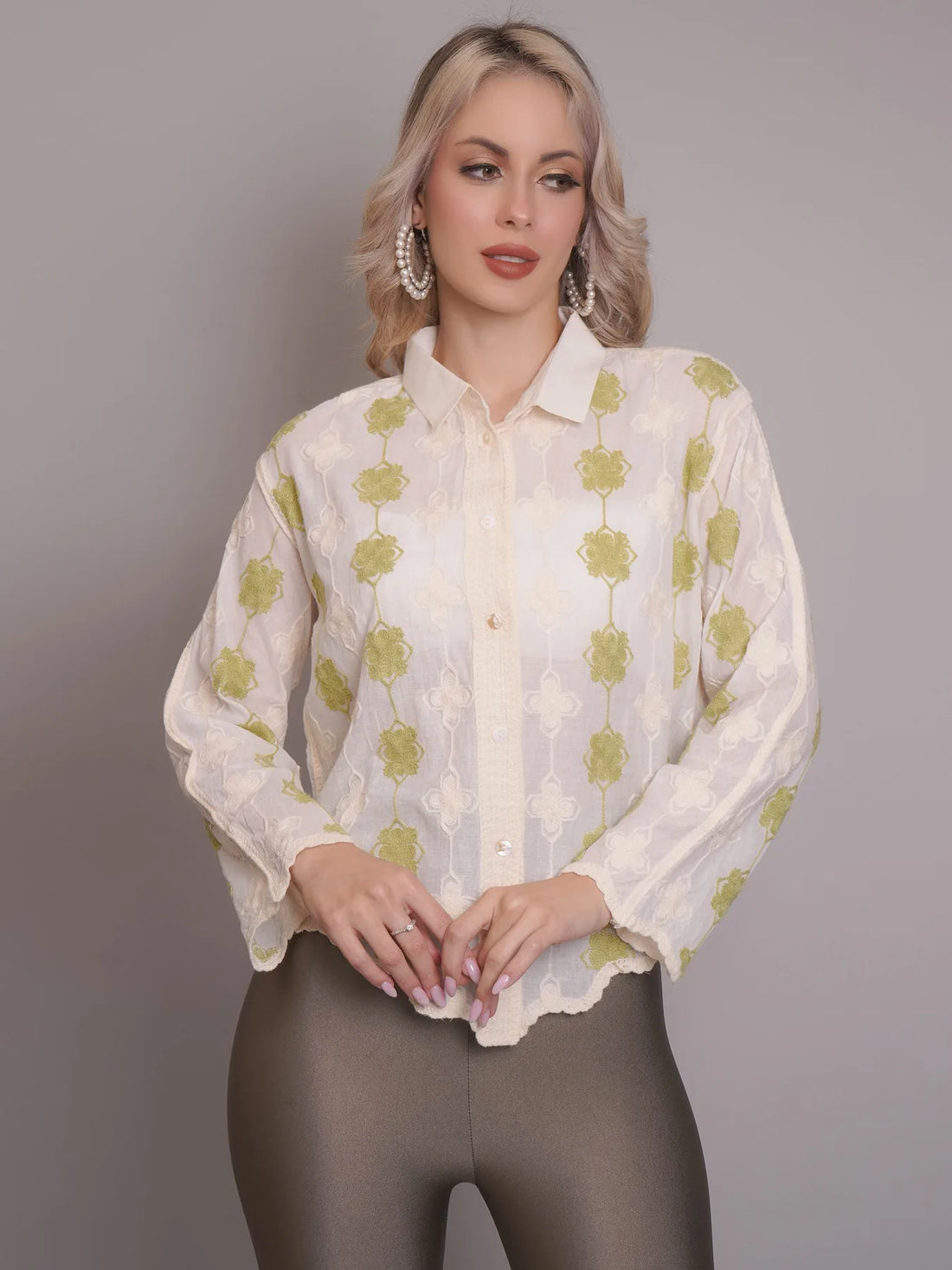 Chain Stitch Embroidered Shirt
