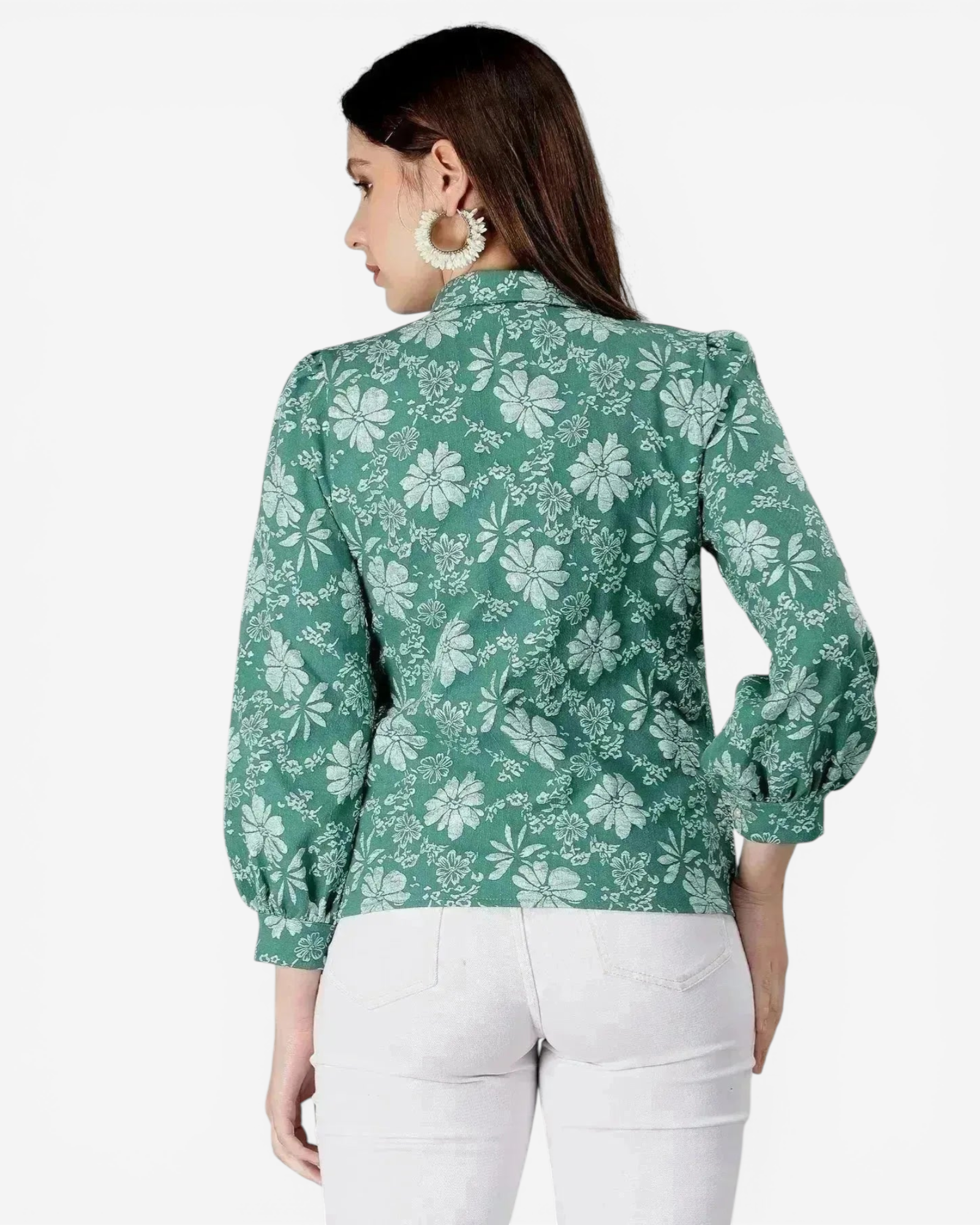 Pearl Beading Jacquard Shirt