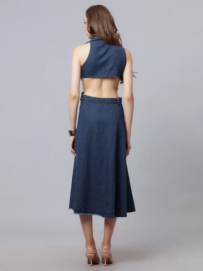 Hollow Out Denim Dress