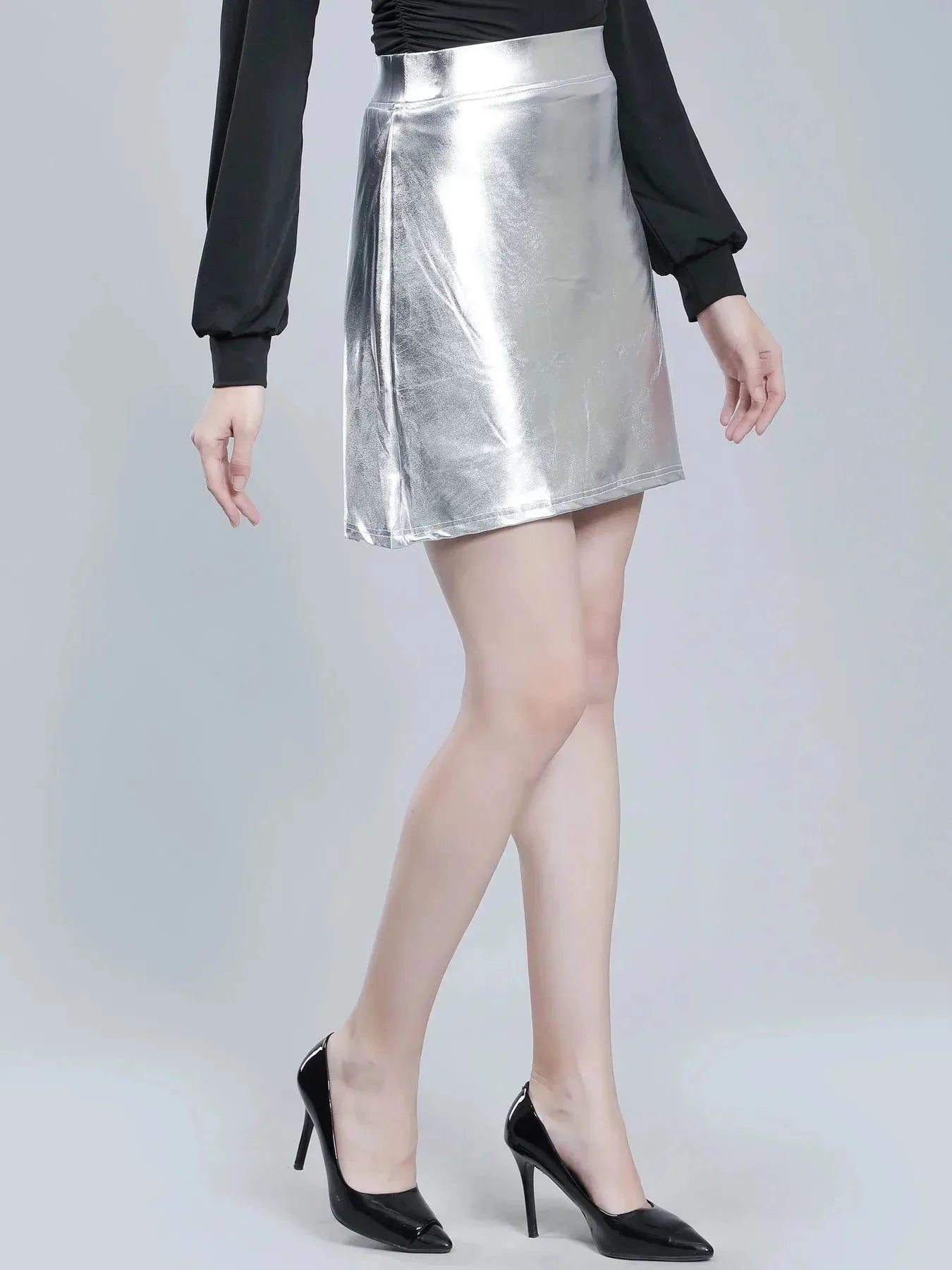 Metallic Short Skirt