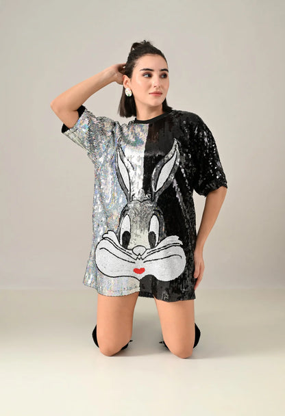 Bunny Colorblock Sequence Dress