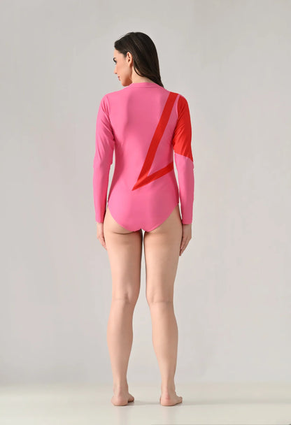 Abstract Print Monokini With Sarong