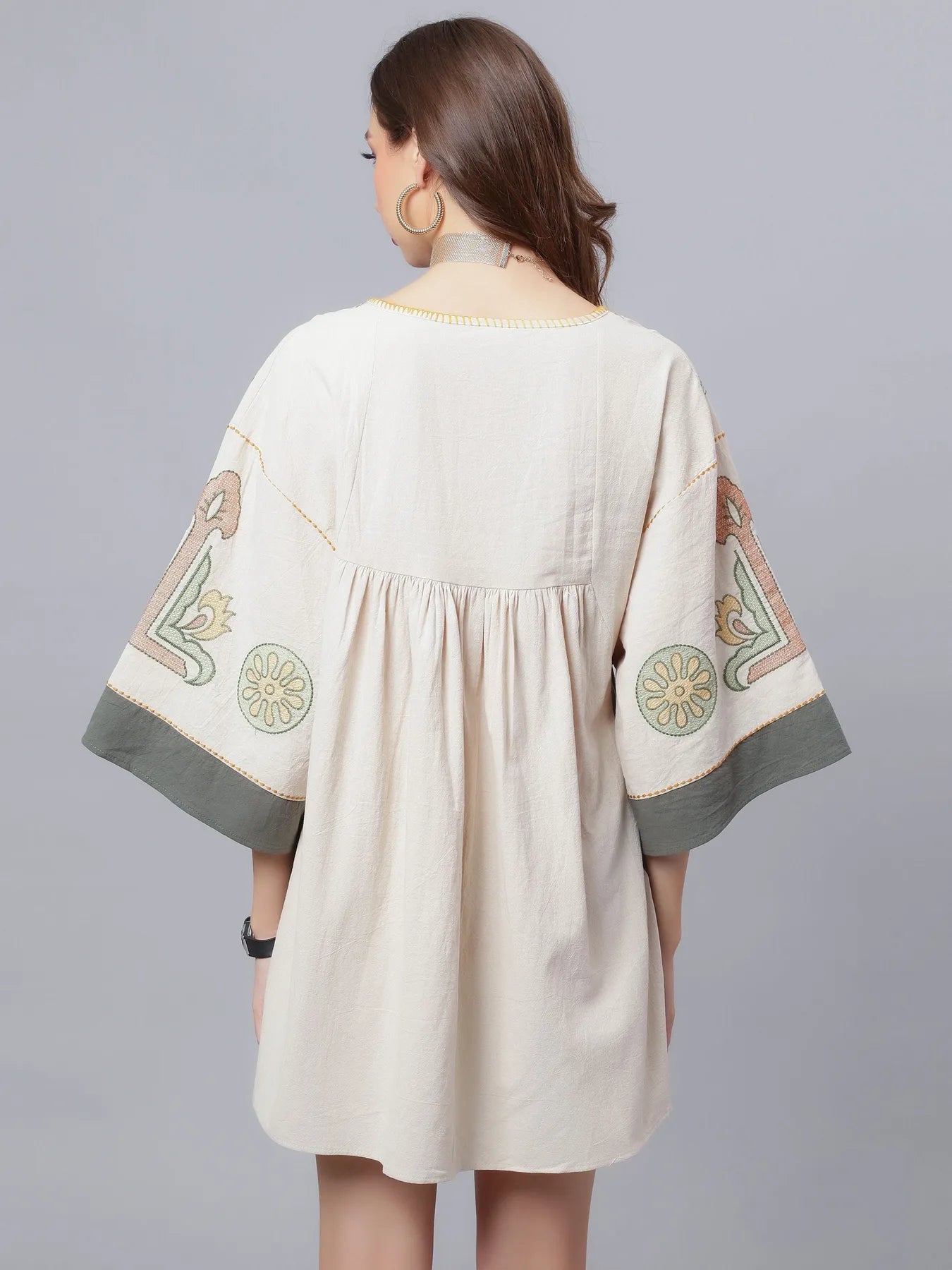 Embroidered Short Cover-Up