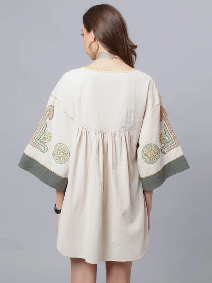 Embroidered Short Cover-Up