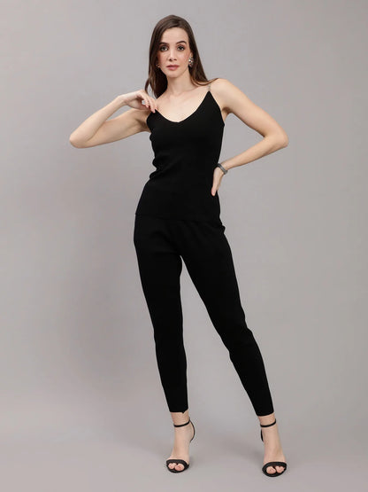 Front Zip Knitted Three Piece Set