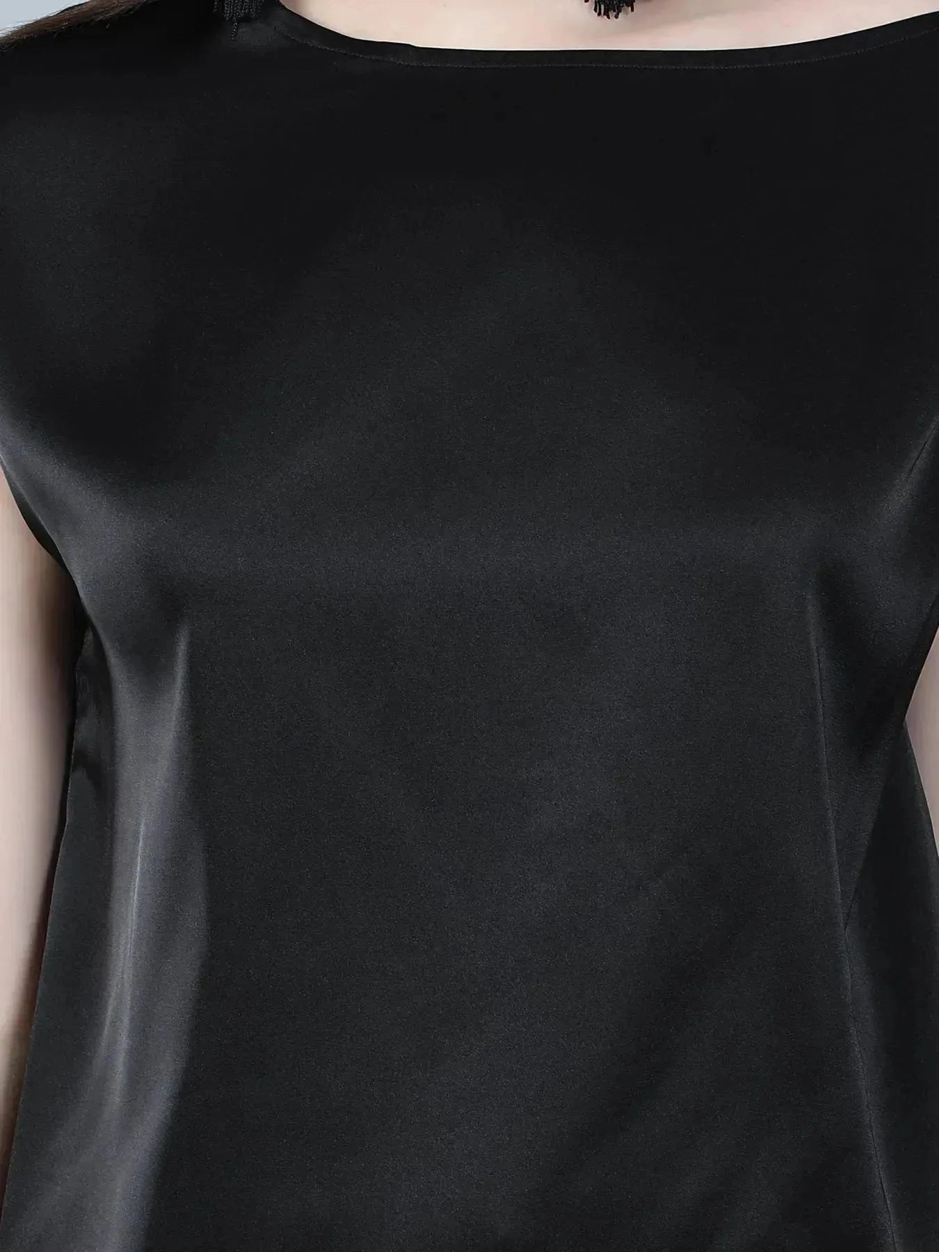 Tie Shoulder Satin Blouse