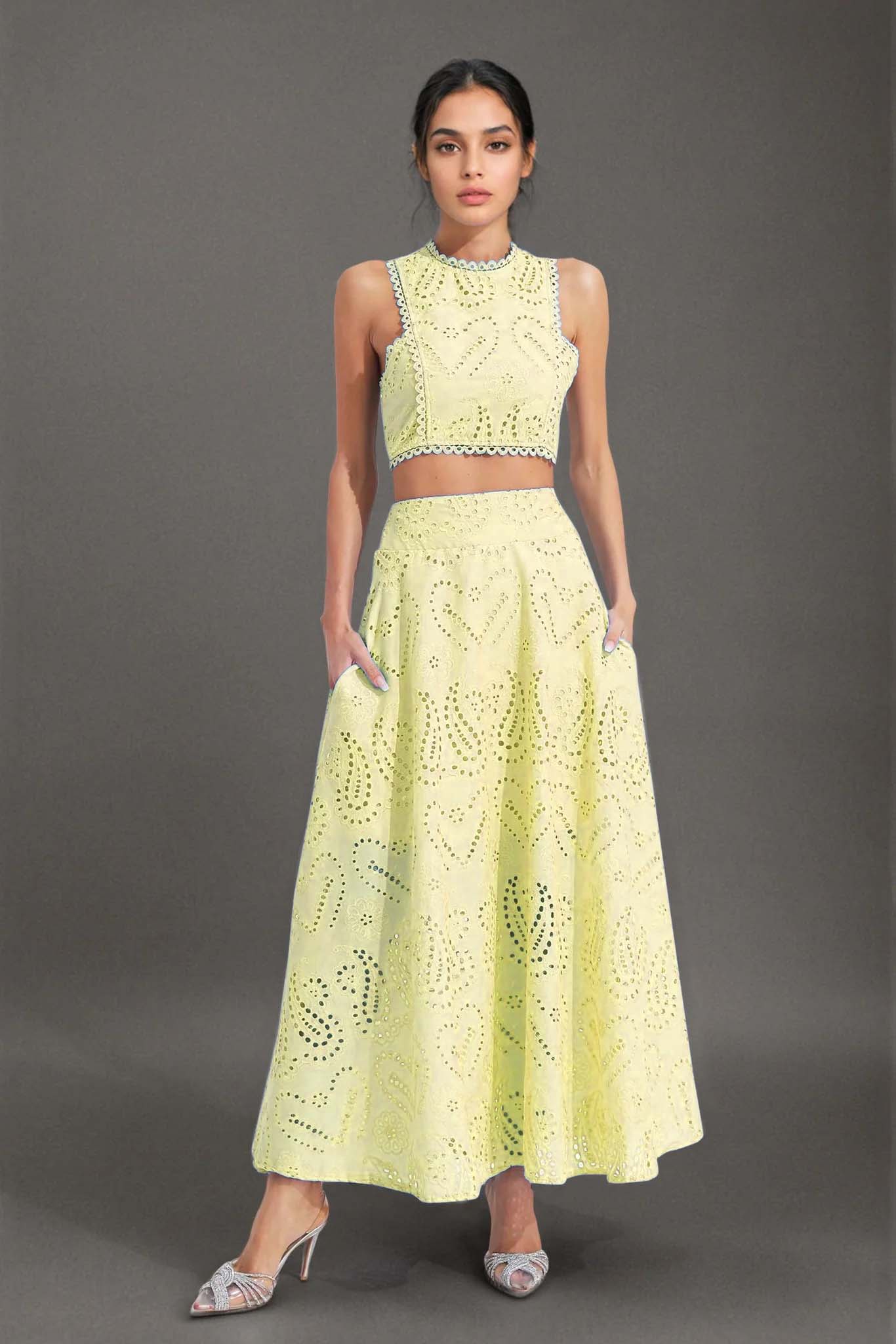 Cut-Work Two-Piece Set