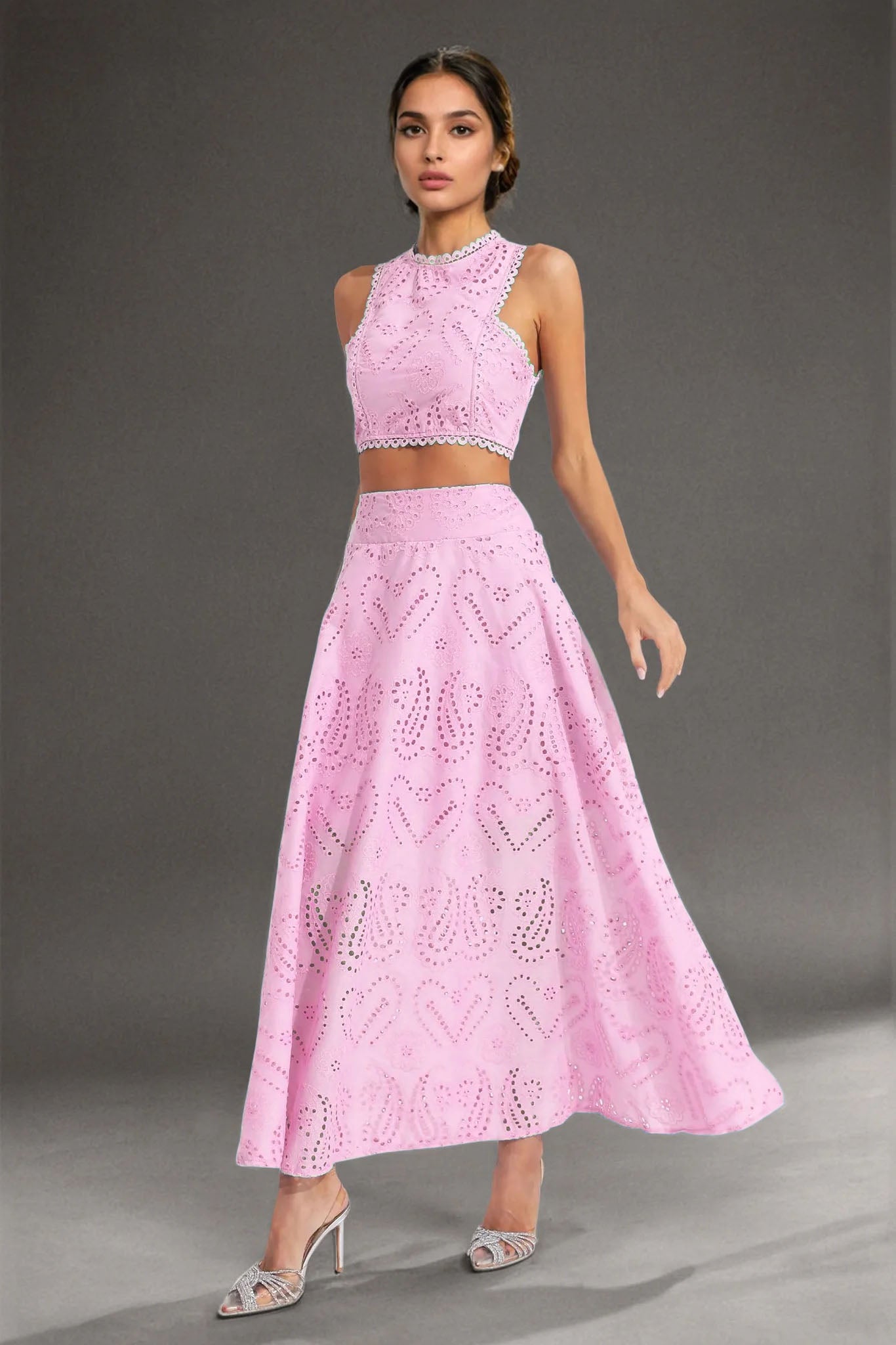 Cut-Work Two-Piece Set