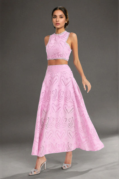 Cut-Work Two-Piece Set