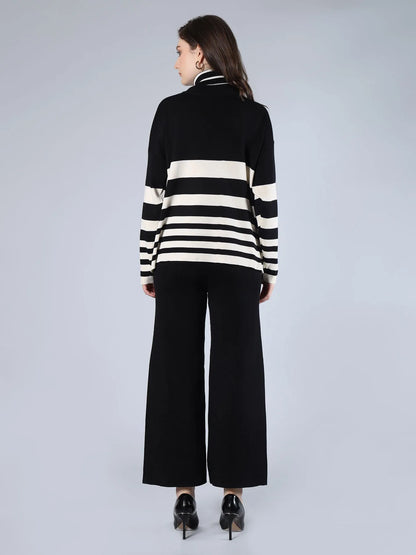Striped Knitted Two Piece Set
