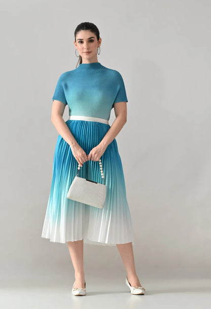 Ombre Pleated Two-Piece Set