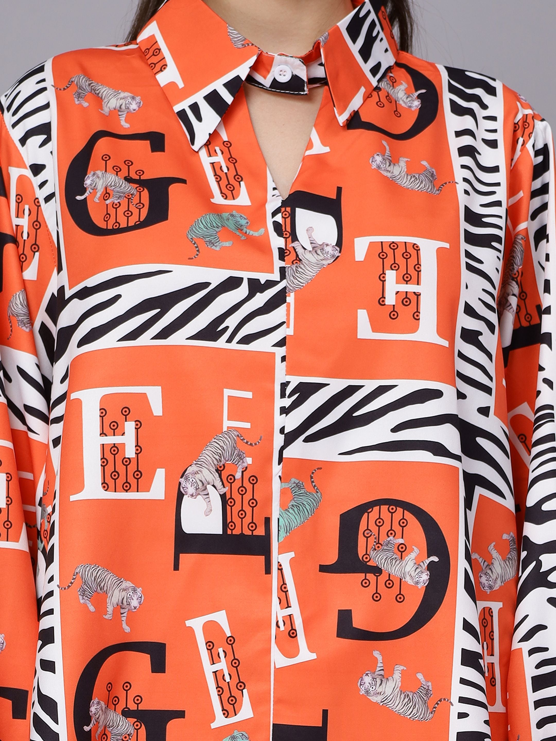 Tiger Print Oversized Two-Piece Set
