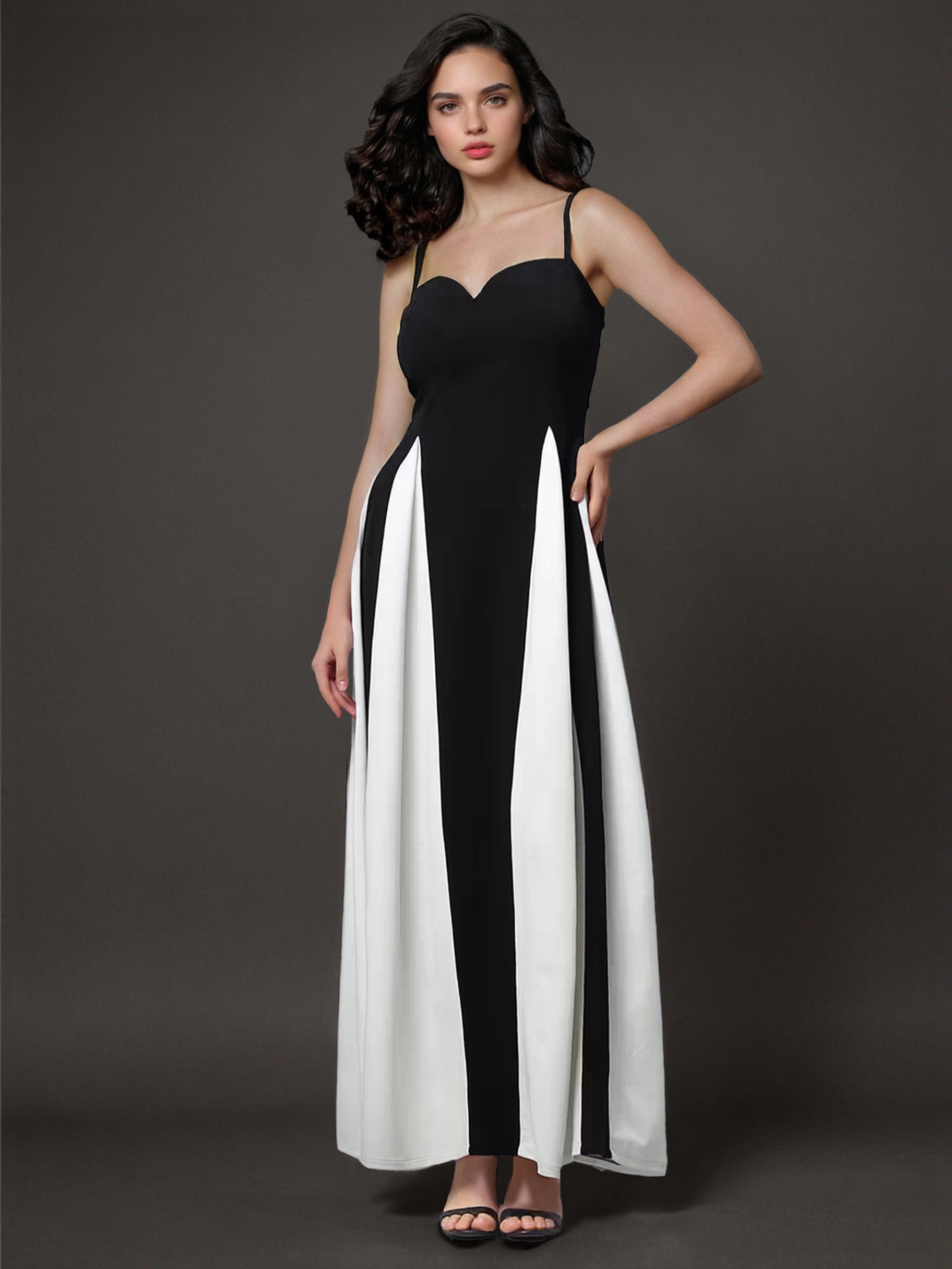 Colorblock Maxi Slip Dress