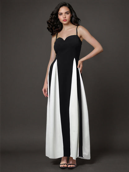 Colorblock Maxi Slip Dress