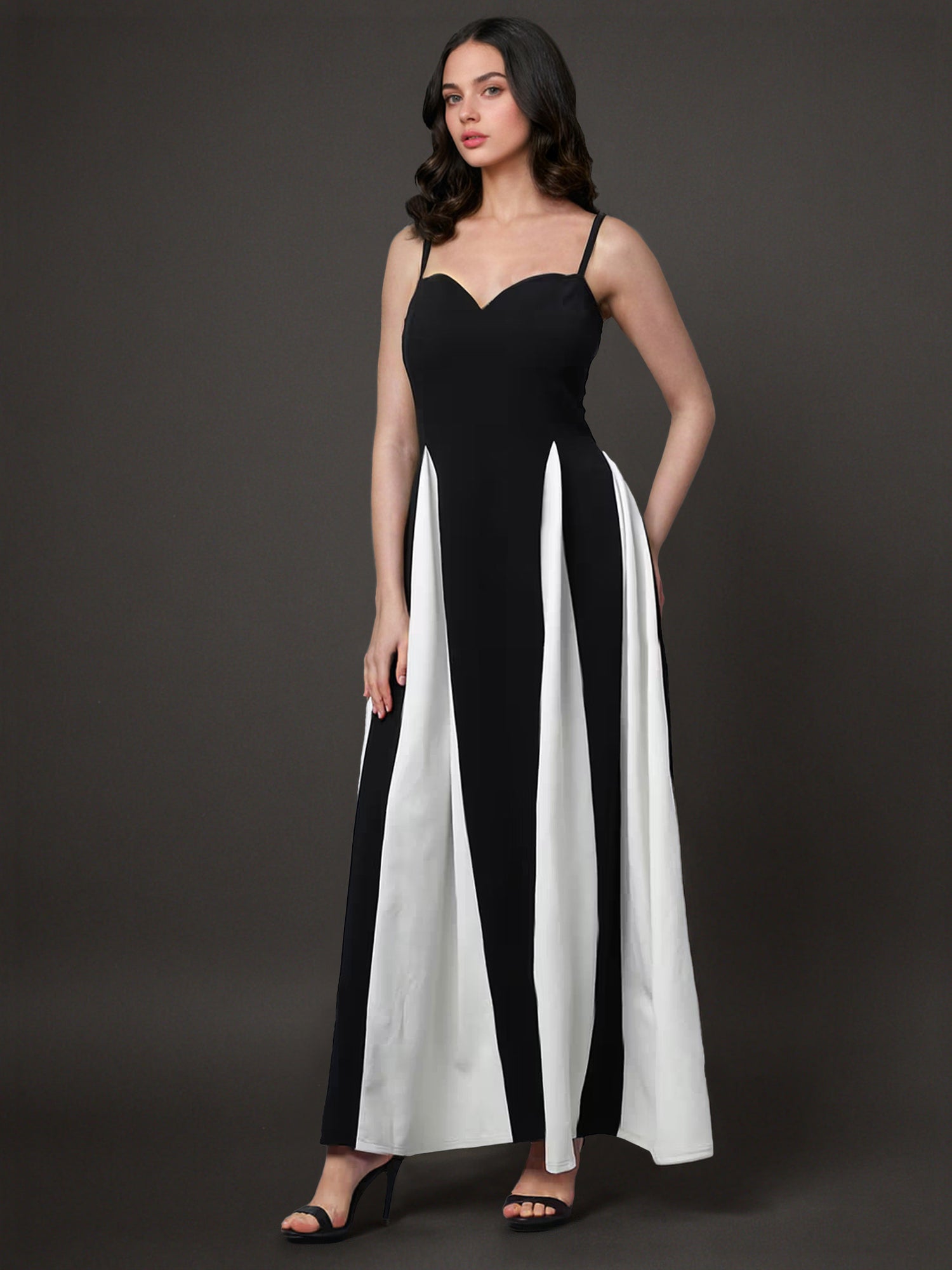 Colorblock Maxi Slip Dress