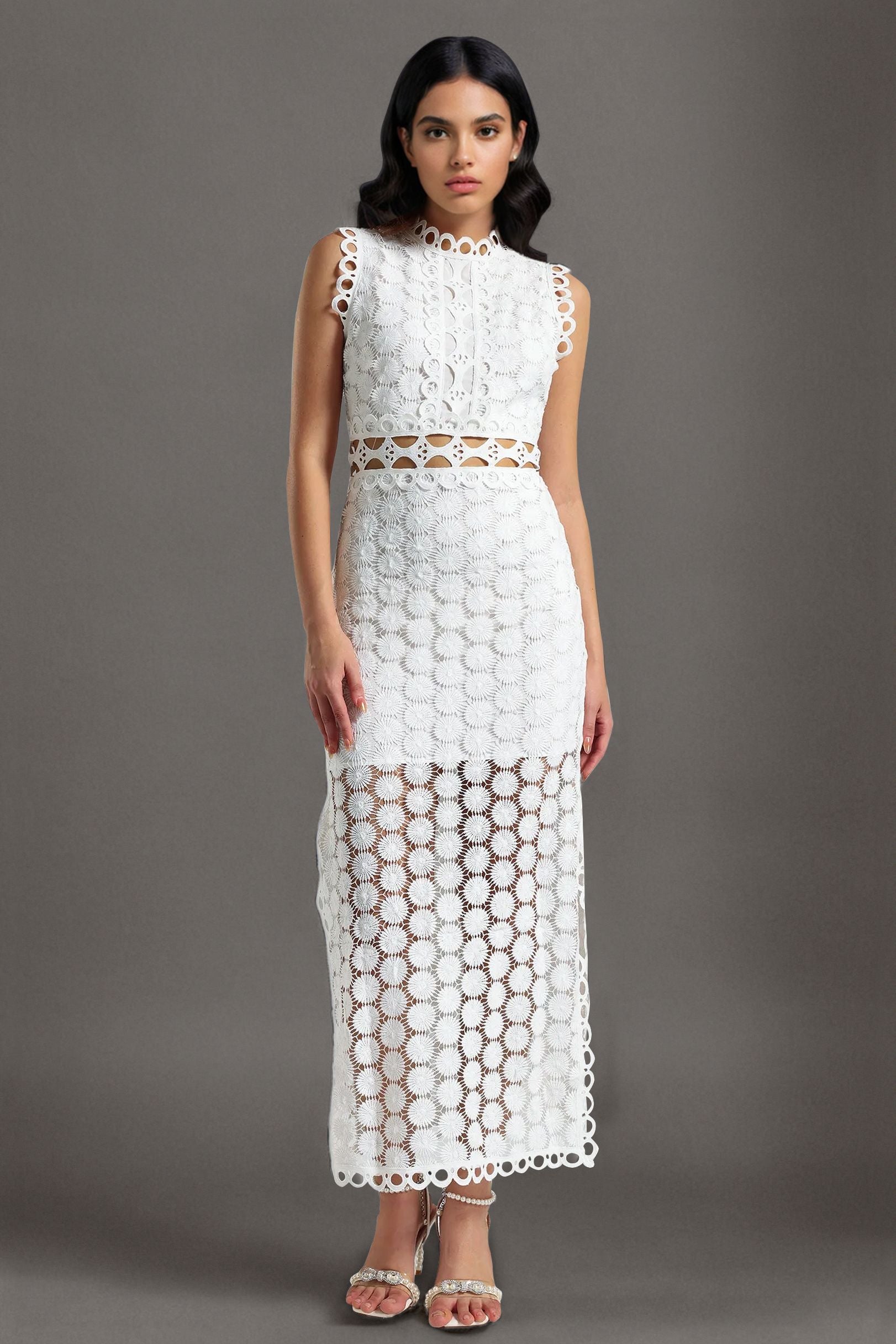 Lace Sleeveless Maxi Dress