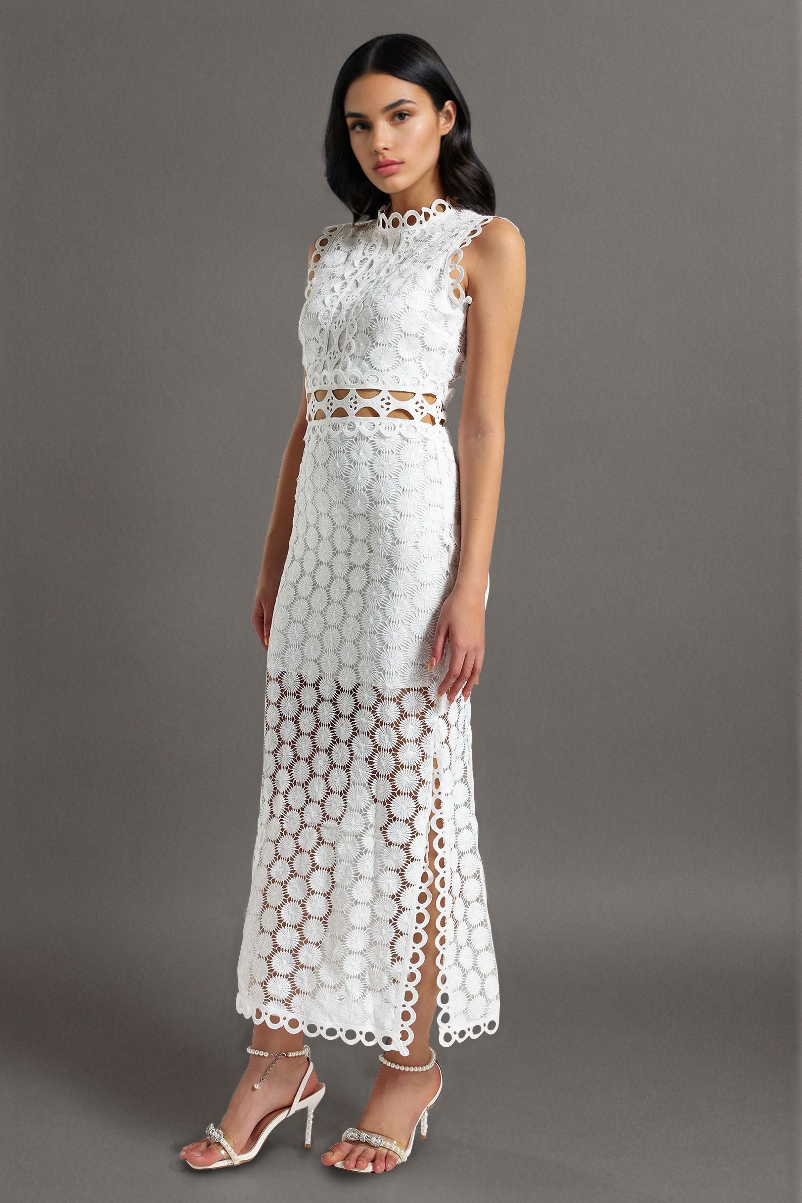 Lace Sleeveless Maxi Dress