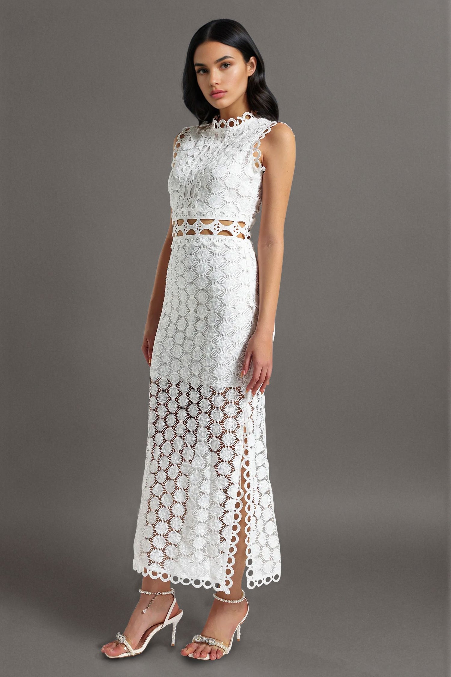 Lace Sleeveless Maxi Dress
