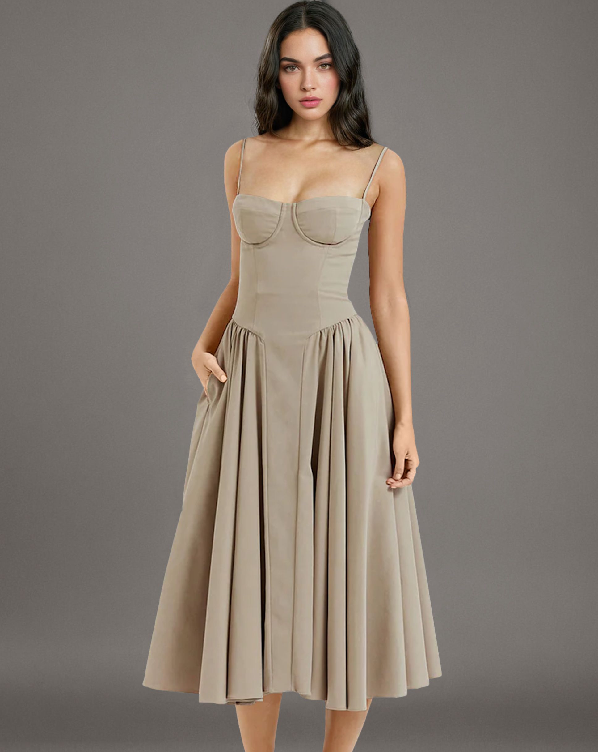 Waist Fit and Flare Midi Sundress