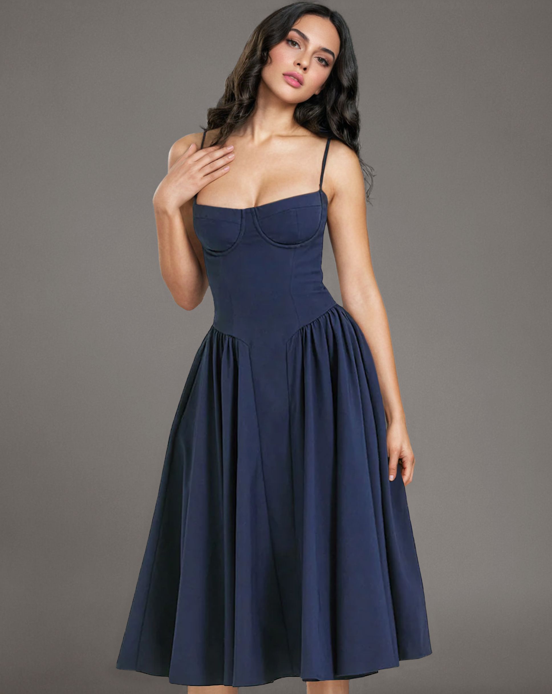 Waist Fit and Flare Midi Sundress