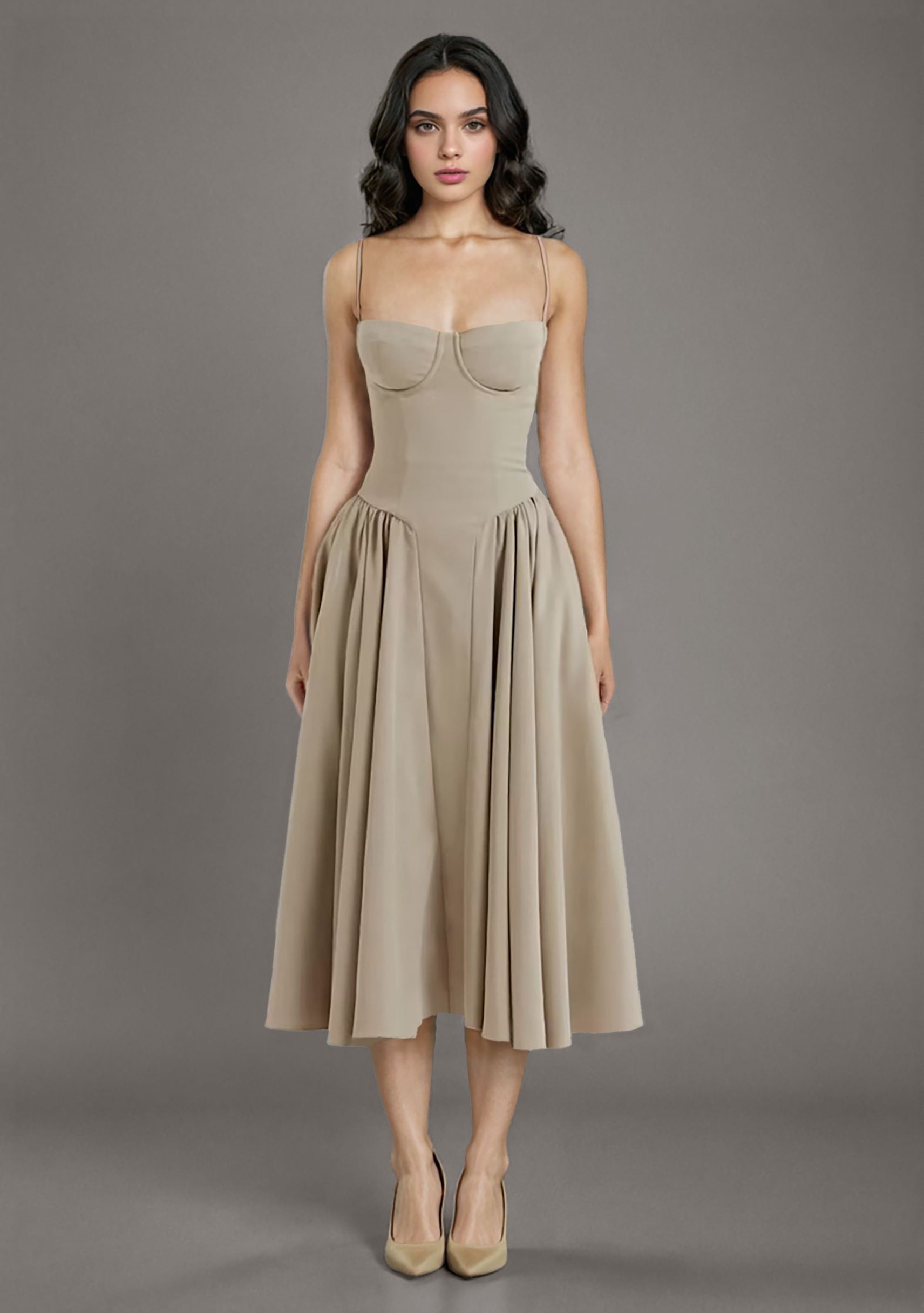 Waist Fit and Flare Midi Sundress